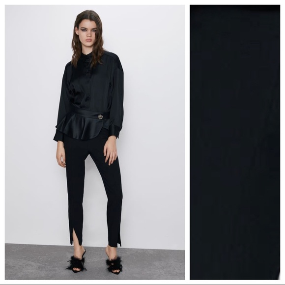 Zara Pants - NWT. Zara Black High Waist Trousers. Size S.